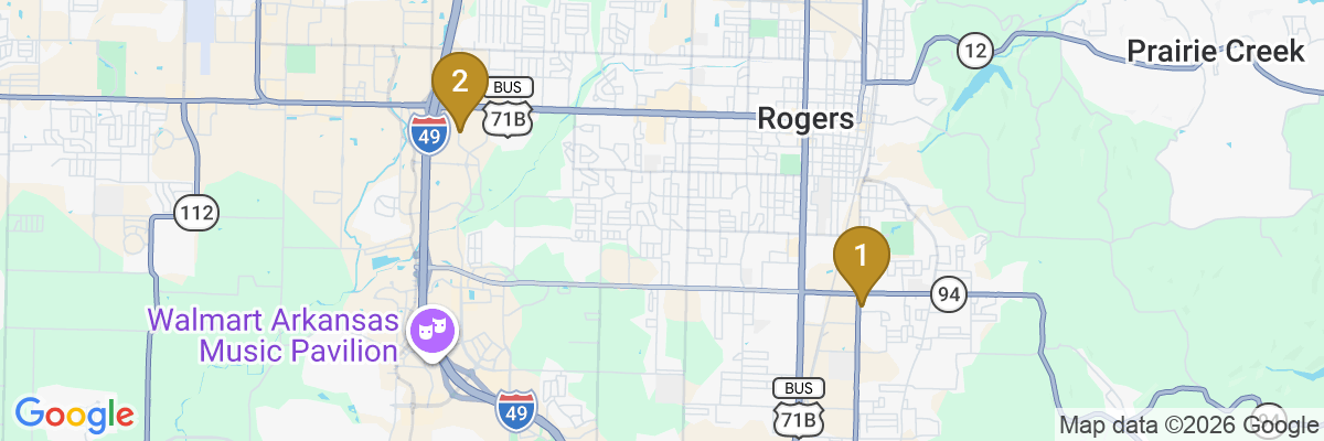 Map showing facility locations