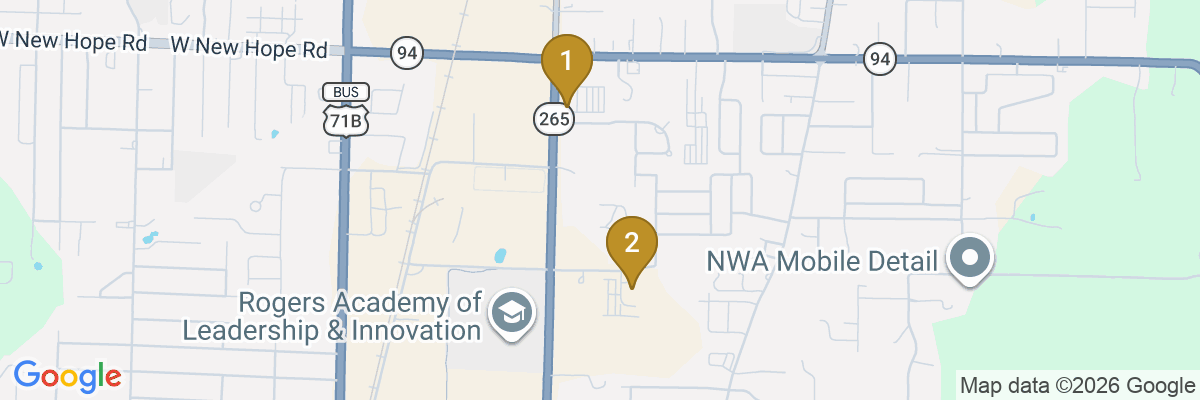 Map showing facility locations