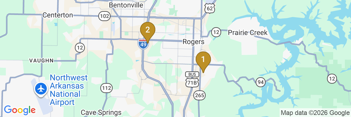 Map showing facility locations